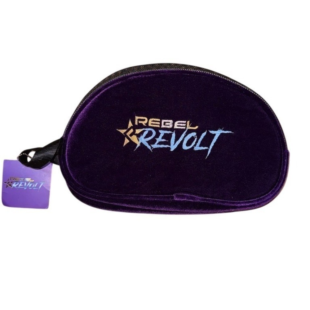 Rebel Athletic Cheerleading Shoe Bag‎ Black Purple Zip Case Wrist Strap